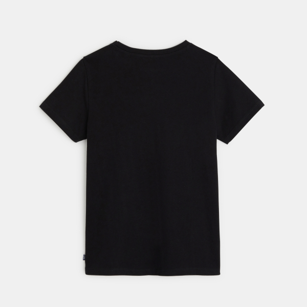 تيشيرت أساسي بأكمام قصيرة للأولاد باللون الأسود